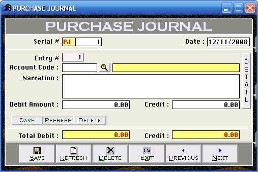 Purchase Journal Voucher