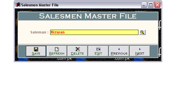 Salesmen Master File