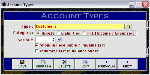 Accounts Types