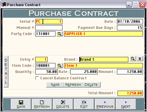 *Purchase Contract