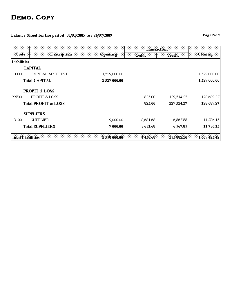 Balance Sheet (Part 2)