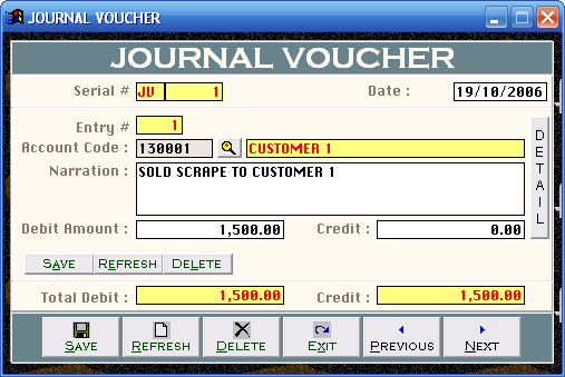 Journal Voucher
