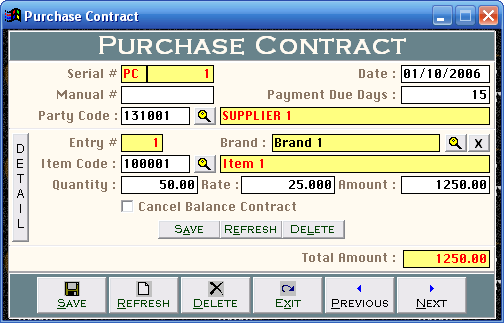 *Purchase Contract
