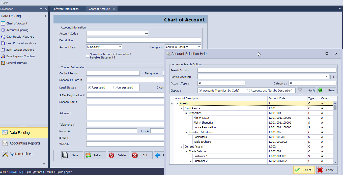 chart of account